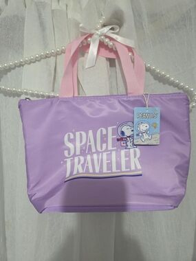 MINISO x Peanuts Snoopy Space Explorer Purple Insulated Lunch Bag NWT